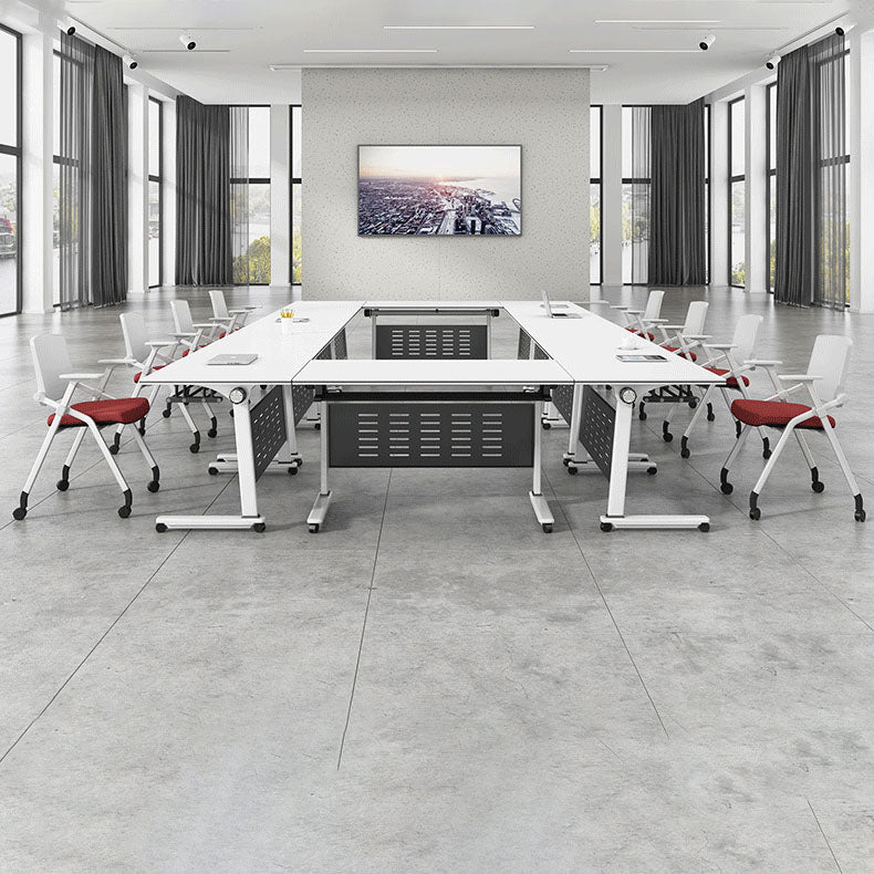 Contemporary Manufactured Wood Office Desk Rectangular Desk with Wheels Clearhalo 'furn' 'furn_office_desk' 'Furniture' 'Office Desks' 'Office Furniture' 'office_desk' 5471348