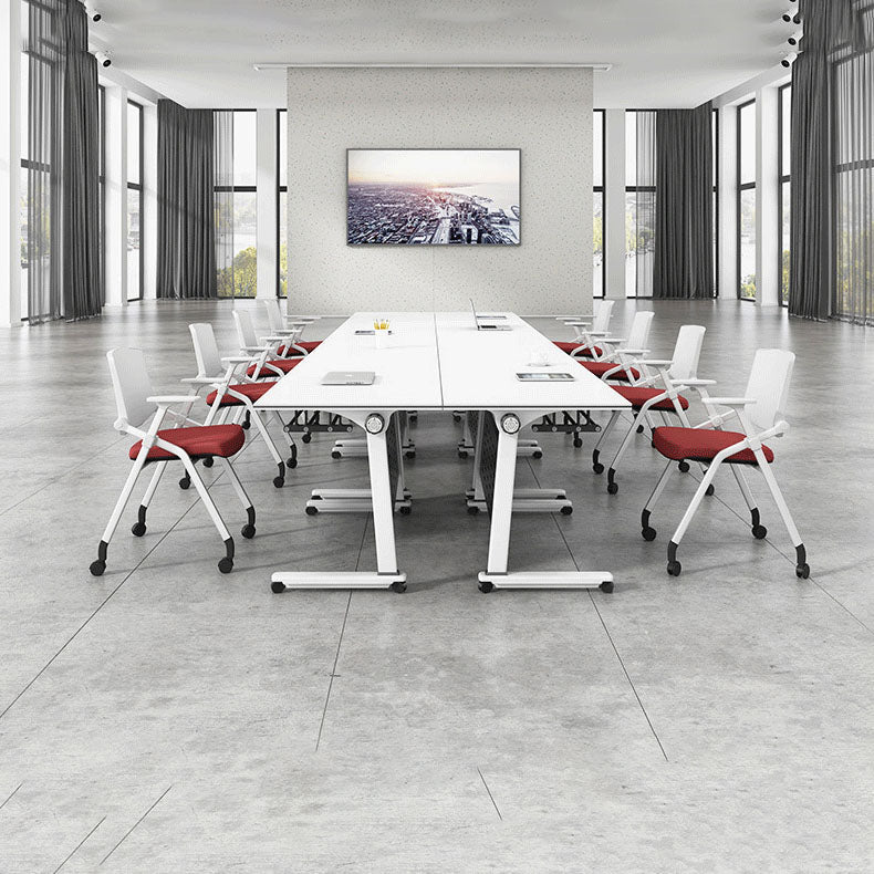 Contemporary Manufactured Wood Office Desk Rectangular Desk with Wheels Clearhalo 'furn' 'furn_office_desk' 'Furniture' 'Office Desks' 'Office Furniture' 'office_desk' 5471354