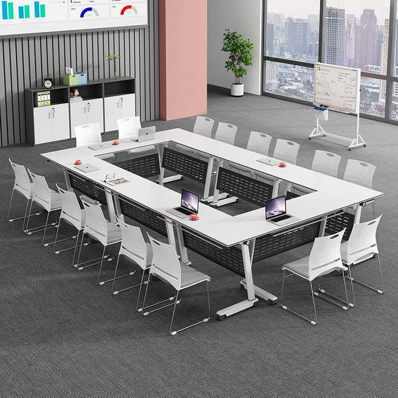 Contemporary Manufactured Wood Office Desk Rectangular Desk with Wheels Clearhalo 'furn' 'furn_office_desk' 'Furniture' 'Office Desks' 'Office Furniture' 'office_desk' 5471356