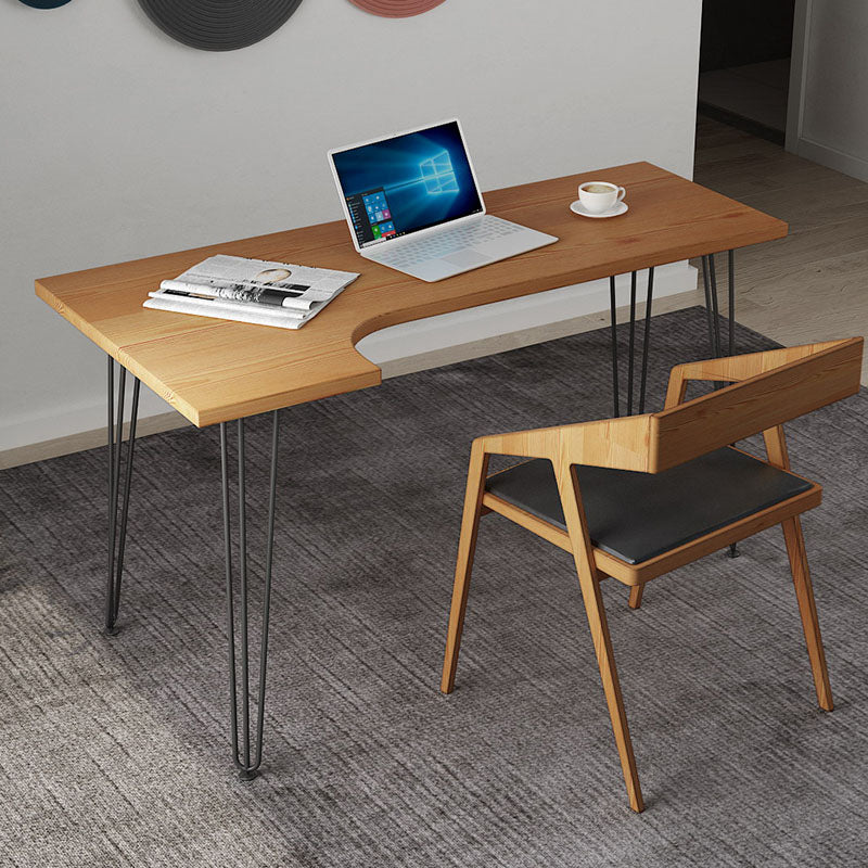 Scrivania industriale a forma di L scrivania in legno massiccio per casa