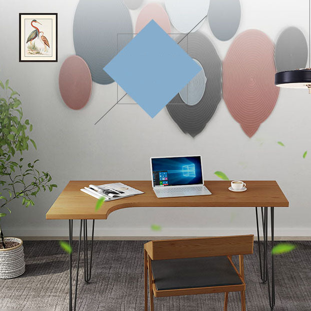 Scrivania industriale a forma di L scrivania in legno massiccio per casa