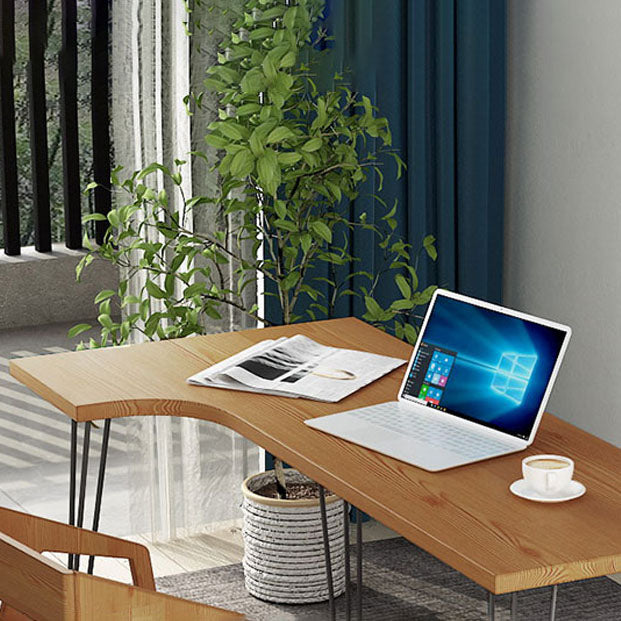 Scrivania industriale a forma di L scrivania in legno massiccio per casa