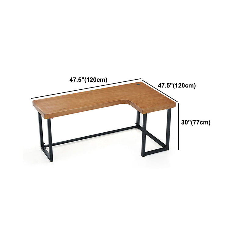 Solid Wood Writing Desk Industrial Style L-Shape Office Desk for Home Office Clearhalo 'furn' 'furn_office_desk' 'Furniture' 'Office Desks' 'Office Furniture' 'office_desk' 5471494