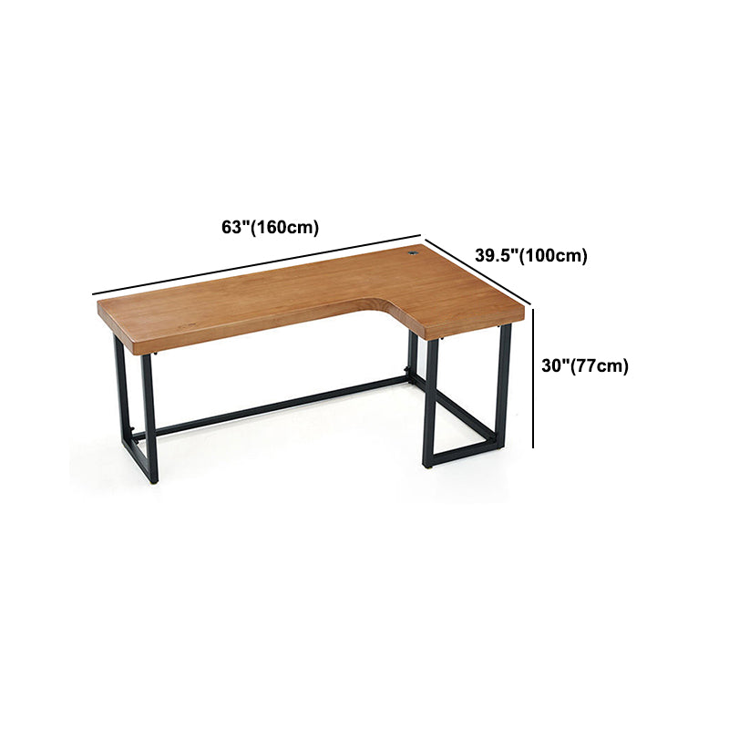 Solid Wood Writing Desk Industrial Style L-Shape Office Desk for Home Office Clearhalo 'furn' 'furn_office_desk' 'Furniture' 'Office Desks' 'Office Furniture' 'office_desk' 5471497