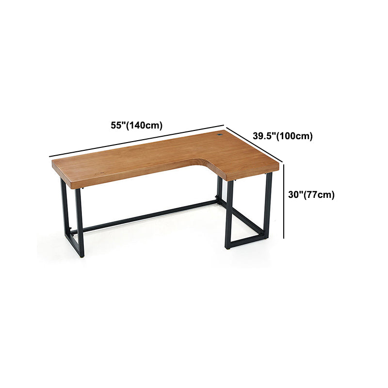 Solid Wood Writing Desk Industrial Style L-Shape Office Desk for Home Office Clearhalo 'furn' 'furn_office_desk' 'Furniture' 'Office Desks' 'Office Furniture' 'office_desk' 5471500