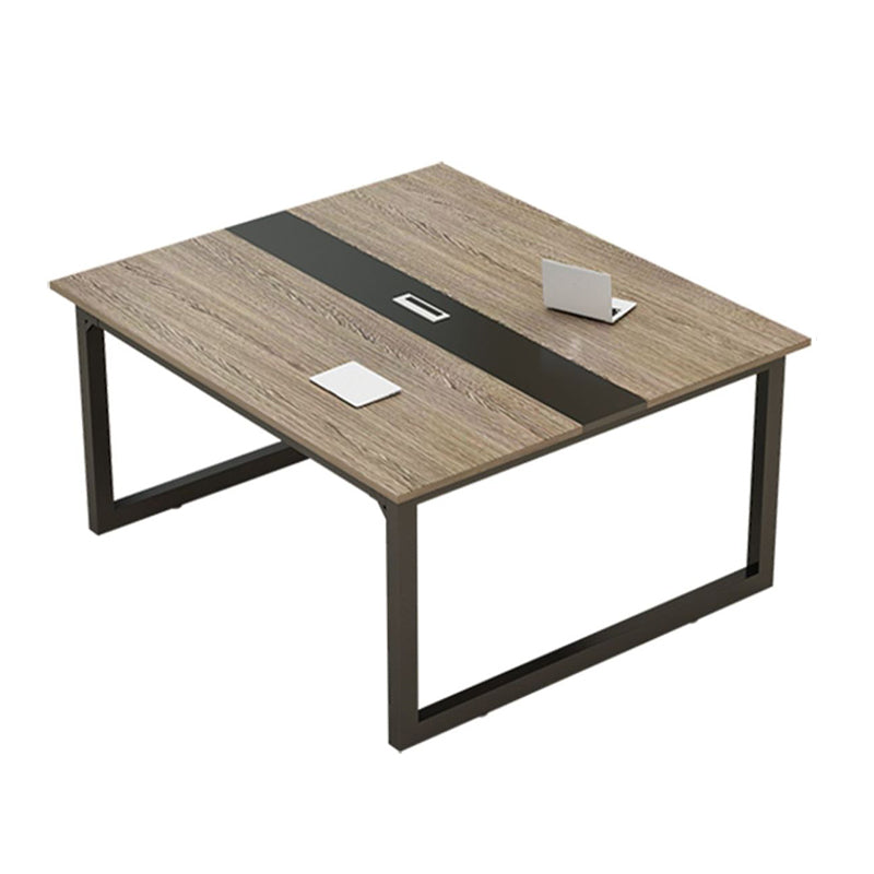 Modern Style Manufactured Wood Office Desk Rectangular Desk with Metal Sled 79"L x 47"W x 30"H Clearhalo 'furn' 'furn_office_desk' 'Furniture' 'Office Desks' 'Office Furniture' 'office_desk' 5471507