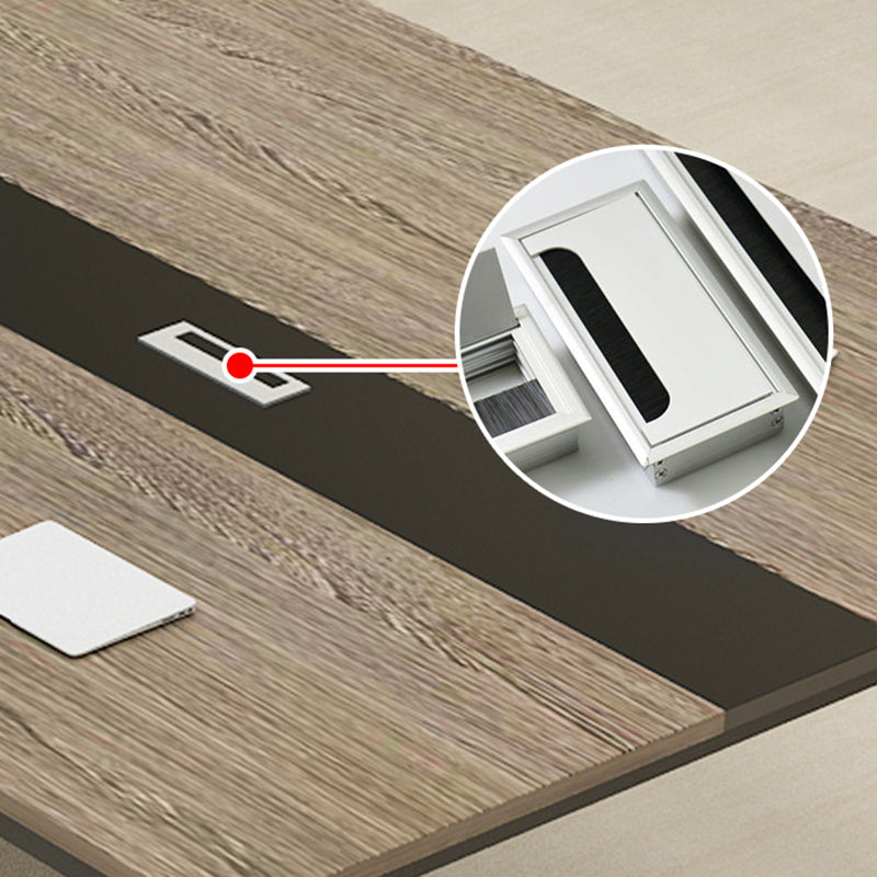 Modern Style Manufactured Wood Office Desk Rectangular Desk with Metal Sled Clearhalo 'furn' 'furn_office_desk' 'Furniture' 'Office Desks' 'Office Furniture' 'office_desk' 5471508