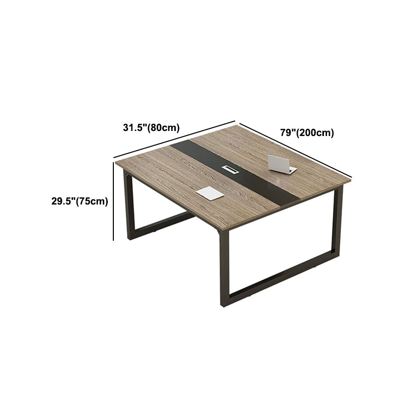 Modern Style Manufactured Wood Office Desk Rectangular Desk with Metal Sled Clearhalo 'furn' 'furn_office_desk' 'Furniture' 'Office Desks' 'Office Furniture' 'office_desk' 5471514
