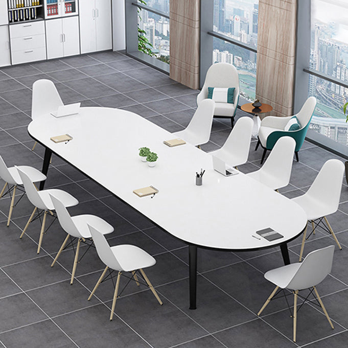 Desa di scrittura ovale per ufficio moderna camera da letto scrivania artificiale in legno artificiale