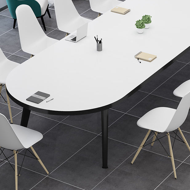 Desa di scrittura ovale per ufficio moderna camera da letto scrivania artificiale in legno artificiale