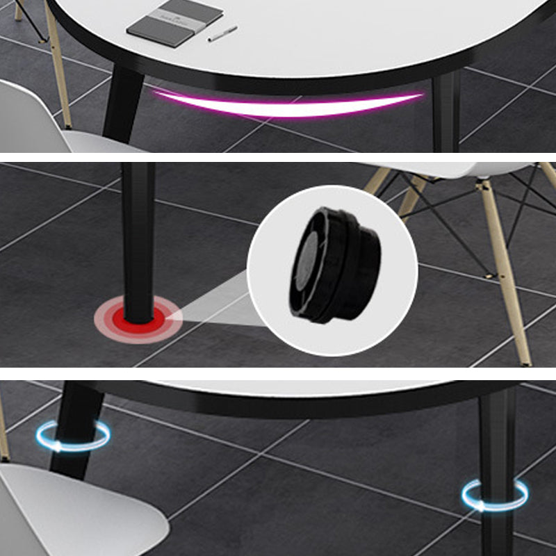 Desa di scrittura ovale per ufficio moderna camera da letto scrivania artificiale in legno artificiale