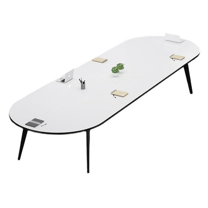 Desa di scrittura ovale per ufficio moderna camera da letto scrivania artificiale in legno artificiale