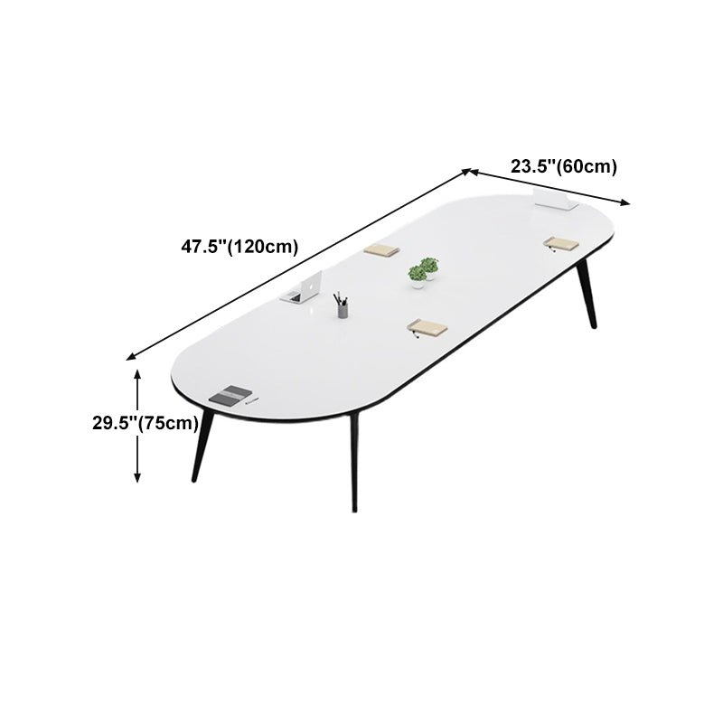 Desa di scrittura ovale per ufficio moderna camera da letto scrivania artificiale in legno artificiale