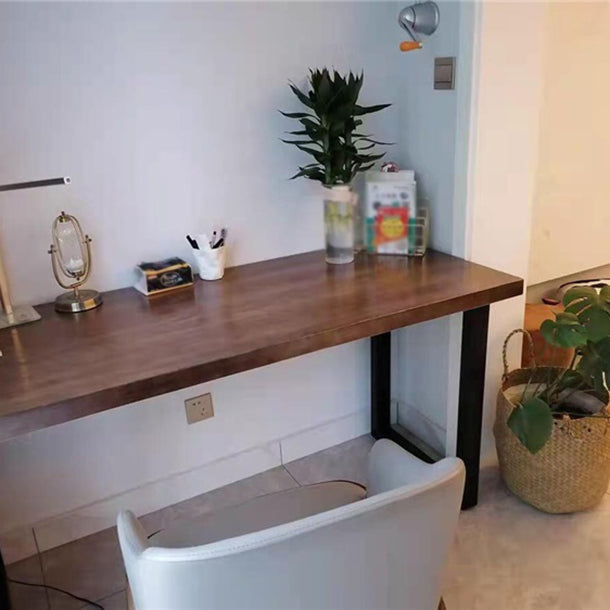 Rectangular Desk Solid Wood Top Black Metal Legs for Bedroom Clearhalo 'furn' 'furn_office_desk' 'Furniture' 'Office Desks' 'Office Furniture' 'office_desk' 5471561