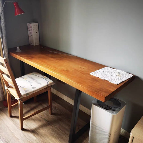 Rectangular Desk Solid Wood Top Black Metal Legs for Bedroom Clearhalo 'furn' 'furn_office_desk' 'Furniture' 'Office Desks' 'Office Furniture' 'office_desk' 5471567