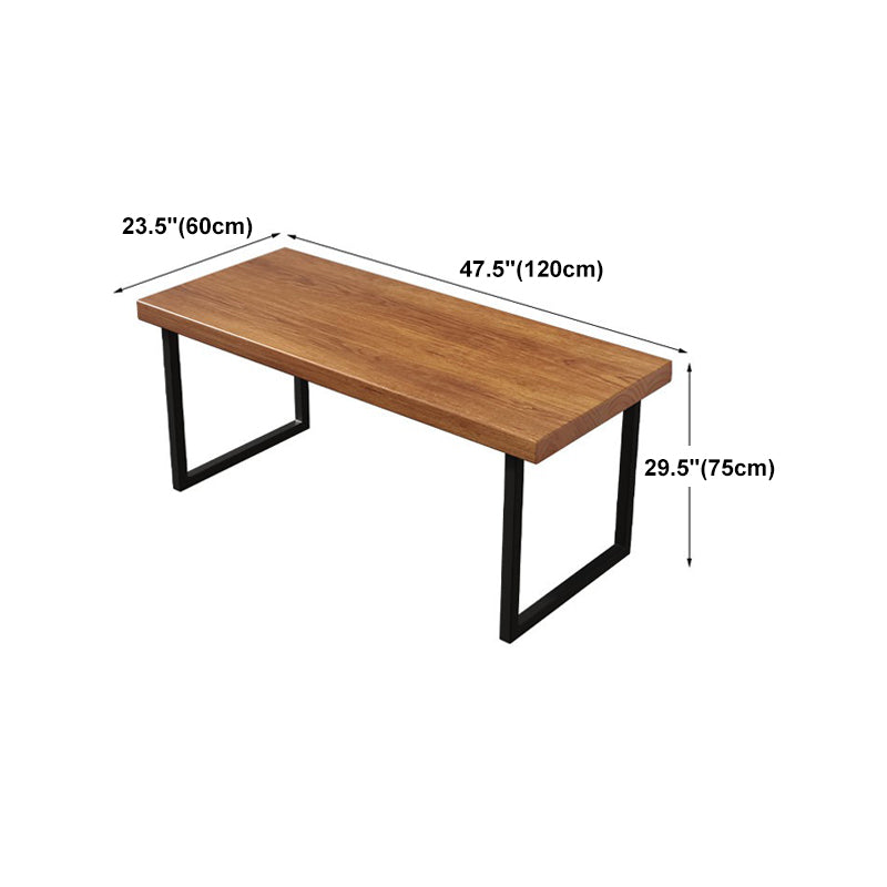 Rectangular Desk Solid Wood Top Black Metal Legs for Bedroom Clearhalo 'furn' 'furn_office_desk' 'Furniture' 'Office Desks' 'Office Furniture' 'office_desk' 5471569