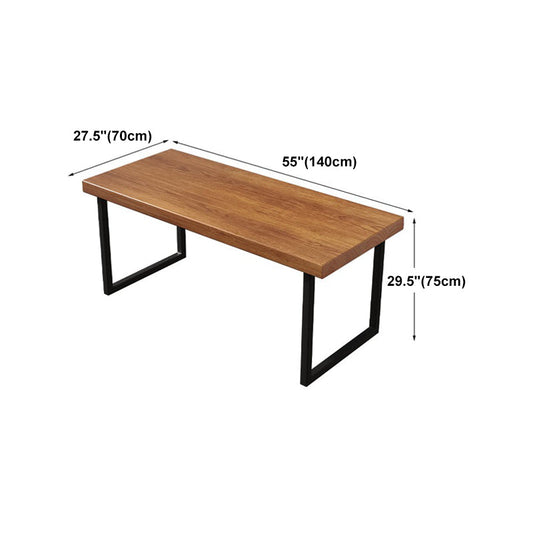 Rectangular Desk Solid Wood Top Black Metal Legs for Bedroom Clearhalo 'furn' 'furn_office_desk' 'Furniture' 'Office Desks' 'Office Furniture' 'office_desk' 5471570