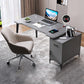 Contemporary Office Desk Home Writing Desk with Drawer and Cabinet Black-Gray Clearhalo 'furn' 'furn_office_desk' 'Furniture' 'Office Desks' 'Office Furniture' 'office_desk' 5471593