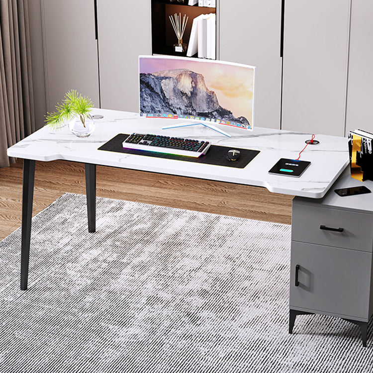 Contemporary Office Desk Home Writing Desk with Drawer and Cabinet Clearhalo 'furn' 'furn_office_desk' 'Furniture' 'Office Desks' 'Office Furniture' 'office_desk' 5471597