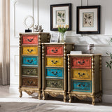 Cofre de lencería de madera sólida estilo de almacenamiento vertical de dormitorio tradicional