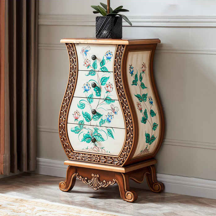 Vase Shape Wooden Lingerie Chest Traditional Style Bedroom Vertical Storage Chest