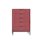 3 / 4 / 5 Drawers Wooden Storage Chest Dresser Modern Style Bedroom Chest 20"L x 16"W x 35"H Purple-Red Clearhalo 'Bedroom Furniture' 'Dressers & Chests' 'dressers_chests' 'furn' 'furn_dressers_chests' 'Furniture' 5471712