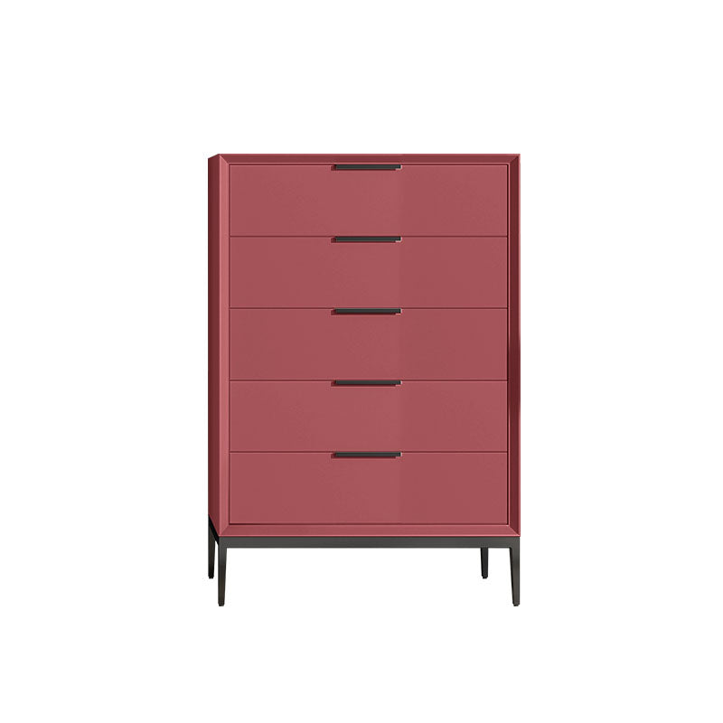 3 / 4 / 5 Drawers Wooden Storage Chest Dresser Modern Style Bedroom Chest 20"L x 16"W x 35"H Purple-Red Clearhalo 'Bedroom Furniture' 'Dressers & Chests' 'dressers_chests' 'furn' 'furn_dressers_chests' 'Furniture' 5471712