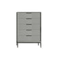 3 / 4 / 5 Drawers Wooden Storage Chest Dresser Modern Style Bedroom Chest 20"L x 16"W x 35"H Dark Gray Clearhalo 'Bedroom Furniture' 'Dressers & Chests' 'dressers_chests' 'furn' 'furn_dressers_chests' 'Furniture' 5471726