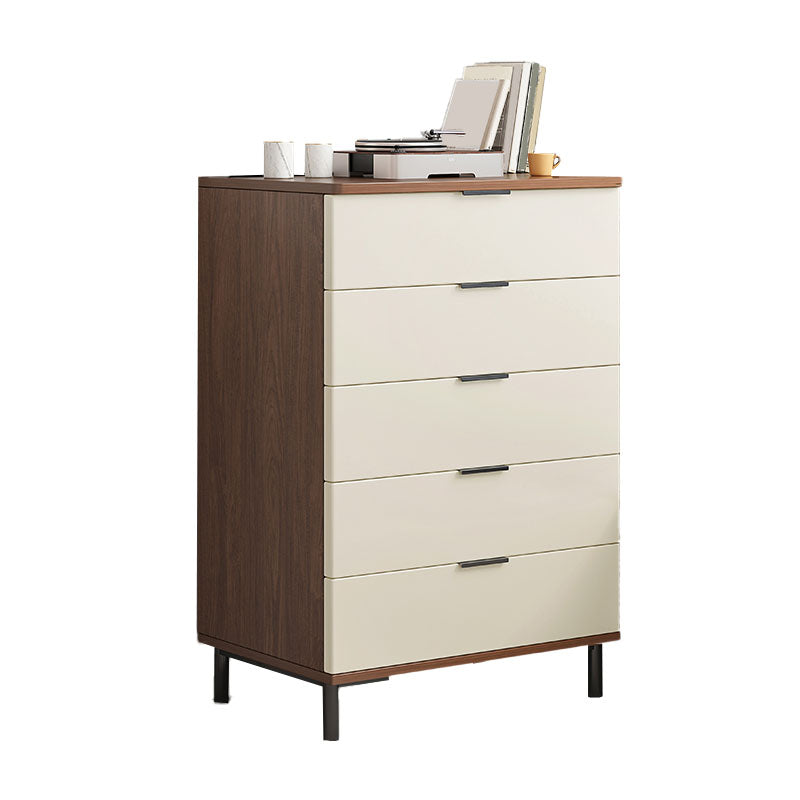 Bedroom Wooden Storage Chest Dresser Modern Style Storage Chest with Drawers 24"L x 14"W x 37"H Walnut Clearhalo 'Bedroom Furniture' 'Dressers & Chests' 'dressers_chests' 'furn' 'furn_dressers_chests' 'Furniture' 5471734