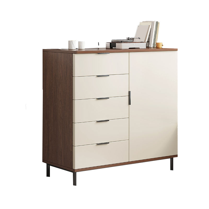 Bedroom Wooden Storage Chest Dresser Modern Style Storage Chest with Drawers 31"L x 14"W x 37"H Walnut Clearhalo 'Bedroom Furniture' 'Dressers & Chests' 'dressers_chests' 'furn' 'furn_dressers_chests' 'Furniture' 5471737