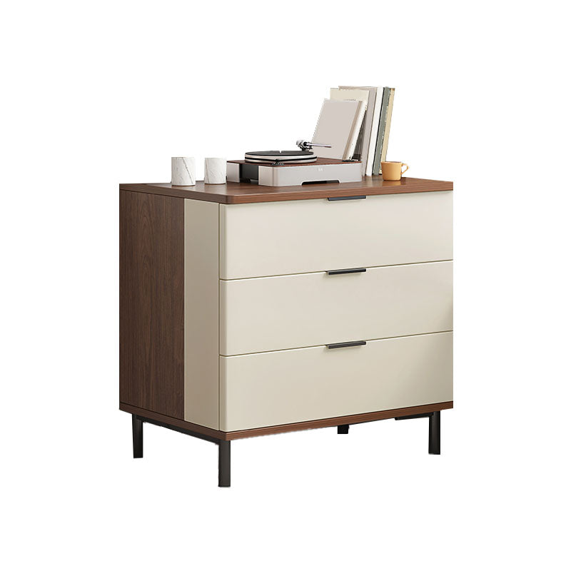 Bedroom Wooden Storage Chest Dresser Modern Style Storage Chest with Drawers 24"L x 14"W x 24"H Walnut White Clearhalo 'Bedroom Furniture' 'Dressers & Chests' 'dressers_chests' 'furn' 'furn_dressers_chests' 'Furniture' 5471750