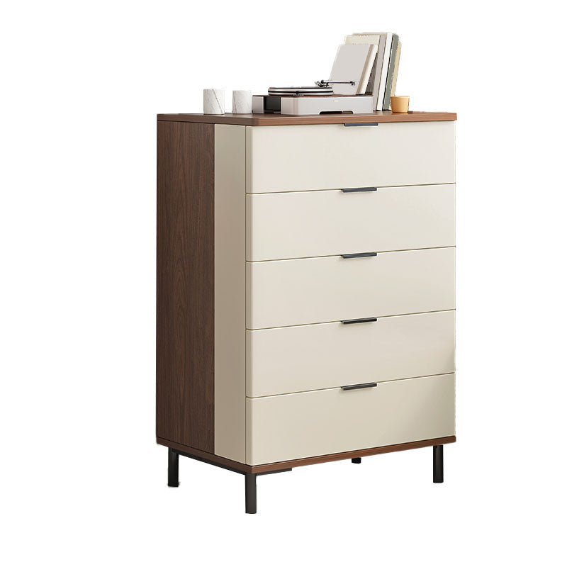Bedroom Wooden Storage Chest Dresser Modern Style Storage Chest with Drawers 24"L x 14"W x 37"H Walnut White Clearhalo 'Bedroom Furniture' 'Dressers & Chests' 'dressers_chests' 'furn' 'furn_dressers_chests' 'Furniture' 5471752