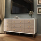 Commode double en bois pour chambre à coucher, commode de rangement blanche et grise avec tiroirs