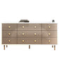 Commode double en bois pour chambre à coucher, commode de rangement blanche et grise avec tiroirs