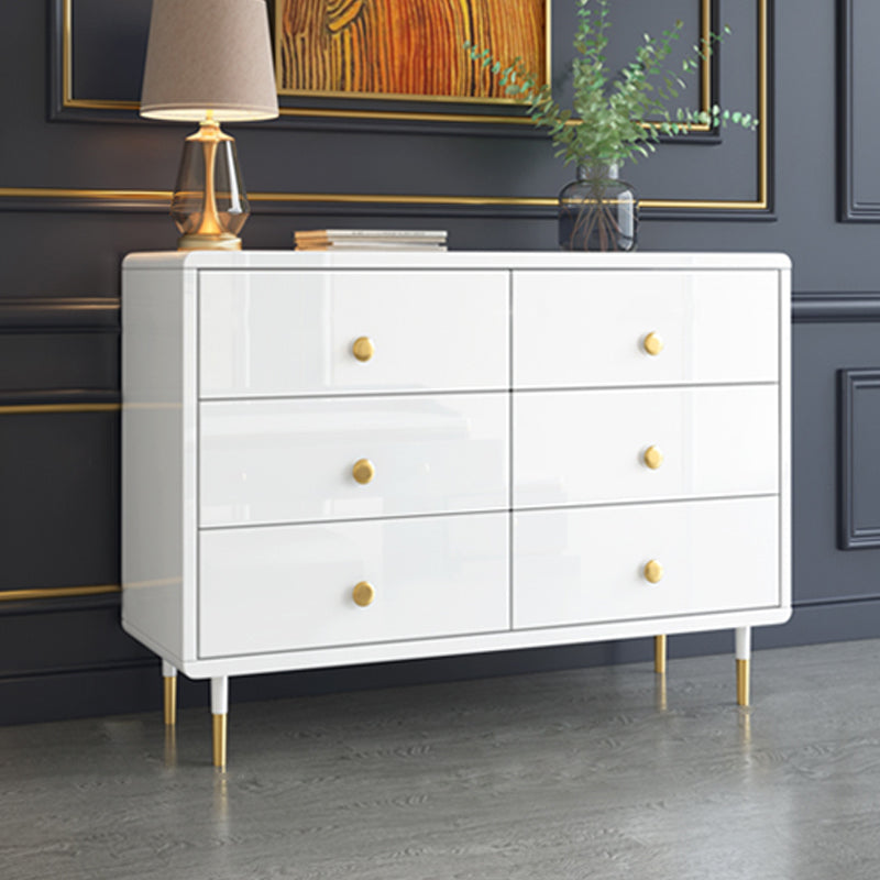Commode double en bois pour chambre à coucher, commode de rangement blanche et grise avec tiroirs