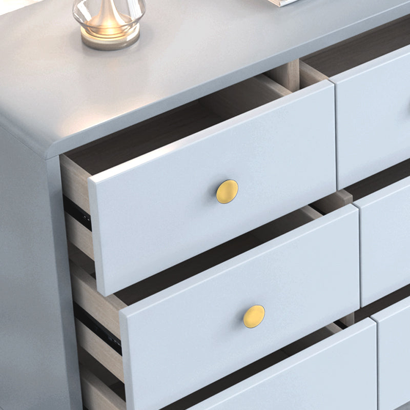Commode double en bois pour chambre à coucher, commode de rangement blanche et grise avec tiroirs