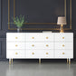 Commode double en bois pour chambre à coucher, commode de rangement blanche et grise avec tiroirs
