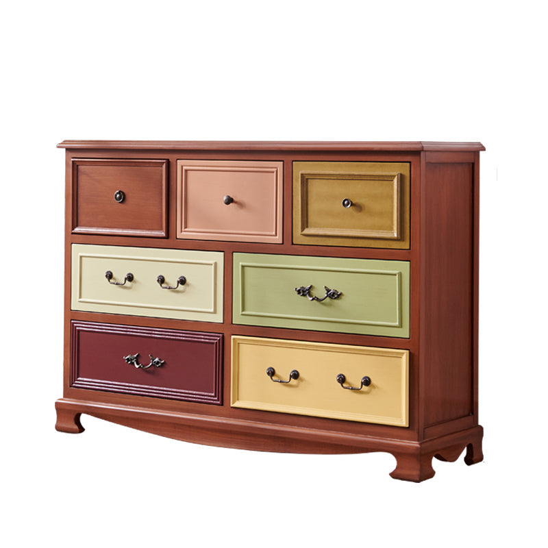 Bedroom Wooden Storage Chest Retro Storage Chest Dresser with Multi Drawers 53"L x 14"W x 30"H Walnut Clearhalo 'Bedroom Furniture' 'Dressers & Chests' 'dressers_chests' 'furn' 'furn_dressers_chests' 'Furniture' 5471891
