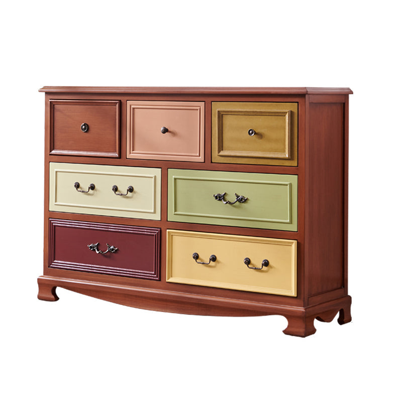 Bedroom Wooden Storage Chest Retro Storage Chest Dresser with Multi Drawers 47"L x 14"W x 34"H Walnut Clearhalo 'Bedroom Furniture' 'Dressers & Chests' 'dressers_chests' 'furn' 'furn_dressers_chests' 'Furniture' 5471894