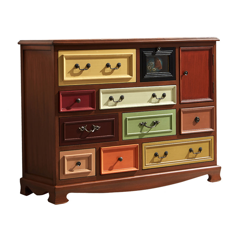 Bedroom Wooden Storage Chest Retro Storage Chest Dresser with Multi Drawers 47"L x 16"W x 35"H Walnut Clearhalo 'Bedroom Furniture' 'Dressers & Chests' 'dressers_chests' 'furn' 'furn_dressers_chests' 'Furniture' 5471900