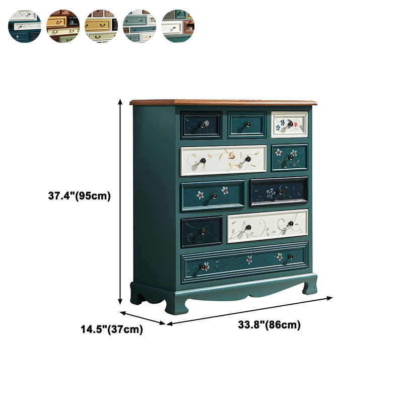 Chambre à coucher en bois rangement coffre rétro rangement commode coffre avec des tiroirs multiples