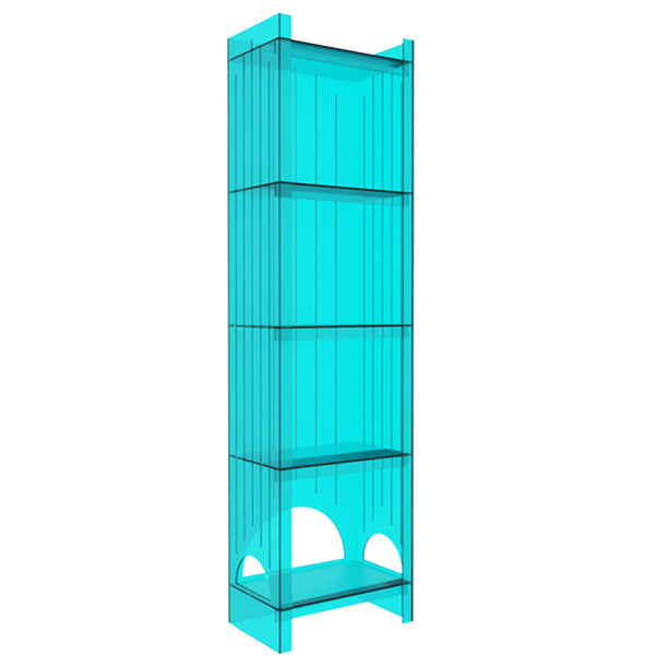 Acrylic Closed Back Storage Bookshelf Nordic Home Office Standard Bookcase 15.7"L x 9.8"W x 59.8"H Lake Blue Clearhalo 'Bookcases' 'furn' 'furn_bookcases' 'Furniture' 'Office Furniture' 5472011