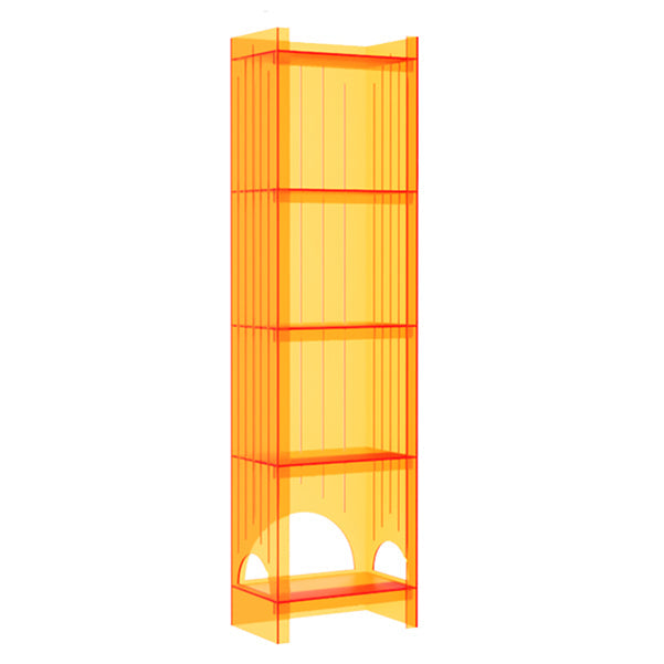 Acrylic Closed Back Storage Bookshelf Nordic Home Office Standard Bookcase 15.7"L x 9.8"W x 59.8"H Orange Clearhalo 'Bookcases' 'furn' 'furn_bookcases' 'Furniture' 'Office Furniture' 5472016