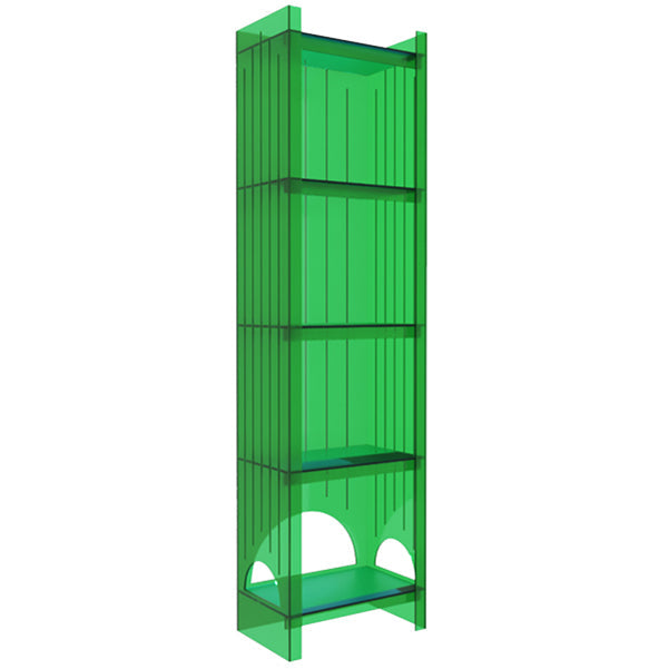 Acrylic Closed Back Storage Bookshelf Nordic Home Office Standard Bookcase 15.7"L x 9.8"W x 59.8"H Green Clearhalo 'Bookcases' 'furn' 'furn_bookcases' 'Furniture' 'Office Furniture' 5472018