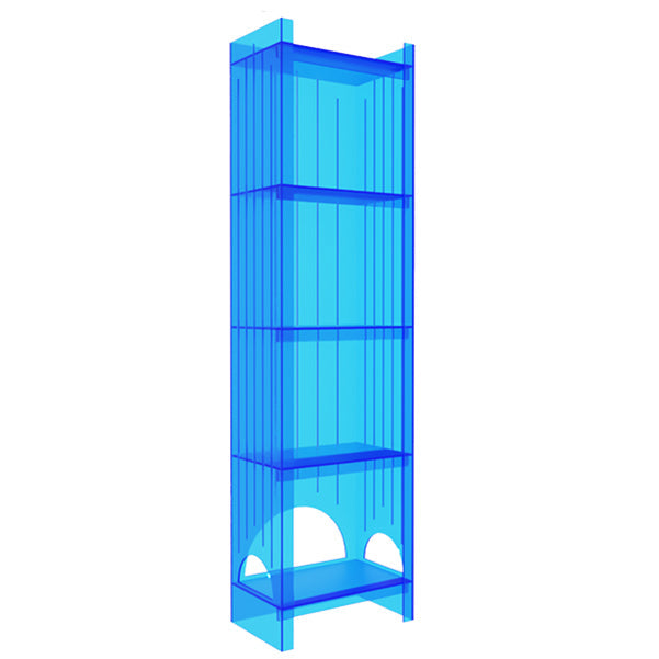 Acrylic Closed Back Storage Bookshelf Nordic Home Office Standard Bookcase 15.7"L x 9.8"W x 59.8"H Sky Blue Clearhalo 'Bookcases' 'furn' 'furn_bookcases' 'Furniture' 'Office Furniture' 5472021