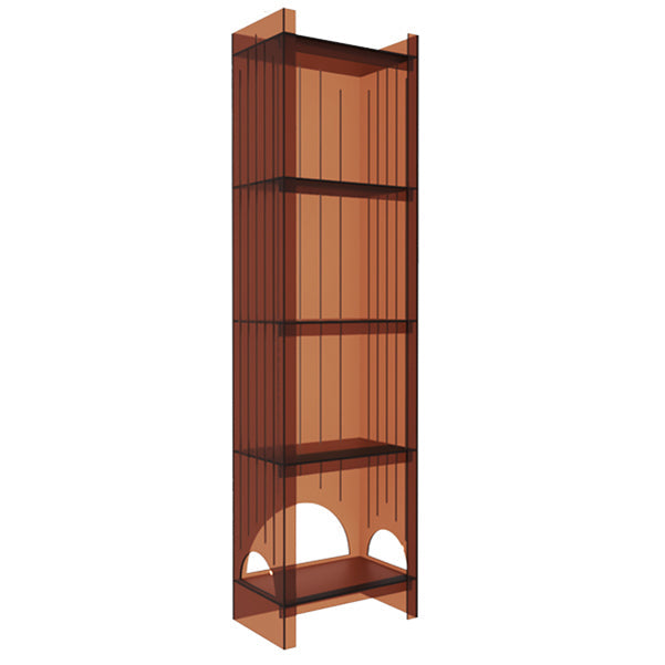 Acrylic Closed Back Storage Bookshelf Nordic Home Office Standard Bookcase 15.7"L x 9.8"W x 59.8"H Tan Clearhalo 'Bookcases' 'furn' 'furn_bookcases' 'Furniture' 'Office Furniture' 5472023
