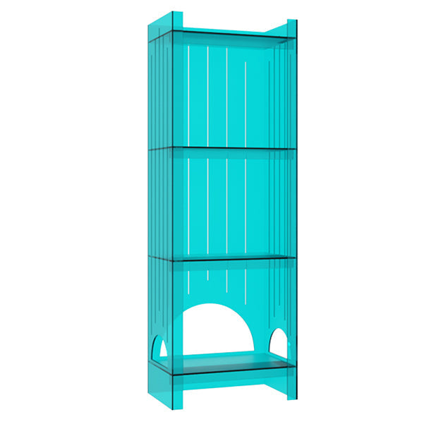 Acrylic Closed Back Storage Bookshelf Nordic Home Office Standard Bookcase 15.7"L x 9.8"W x 46.5"H Lake Blue Clearhalo 'Bookcases' 'furn' 'furn_bookcases' 'Furniture' 'Office Furniture' 5472024