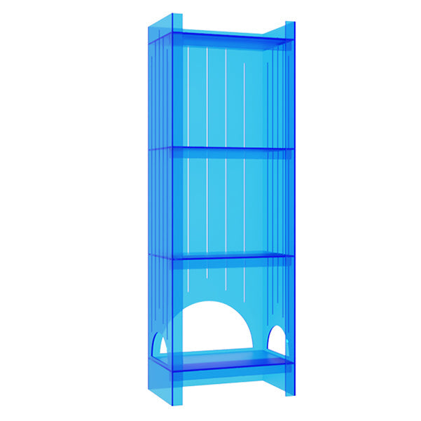 Acrylic Closed Back Storage Bookshelf Nordic Home Office Standard Bookcase 15.7"L x 9.8"W x 46.5"H Sky Blue Clearhalo 'Bookcases' 'furn' 'furn_bookcases' 'Furniture' 'Office Furniture' 5472028
