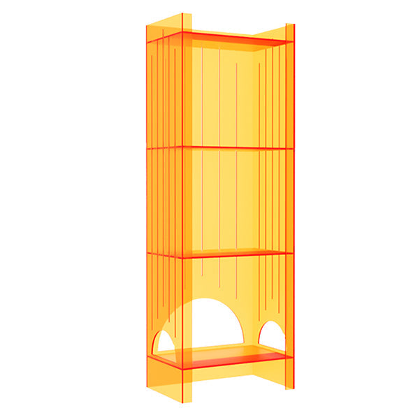 Acrylic Closed Back Storage Bookshelf Nordic Home Office Standard Bookcase 15.7"L x 9.8"W x 46.5"H Orange Clearhalo 'Bookcases' 'furn' 'furn_bookcases' 'Furniture' 'Office Furniture' 5472029