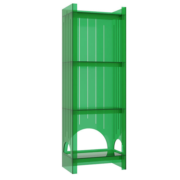 Acrylic Closed Back Storage Bookshelf Nordic Home Office Standard Bookcase 15.7"L x 9.8"W x 46.5"H Green Clearhalo 'Bookcases' 'furn' 'furn_bookcases' 'Furniture' 'Office Furniture' 5472032